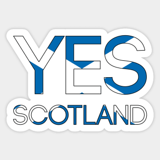 YES SCOTLAND, Pro Scottish Independence Saltire Flag Text Slogan Sticker